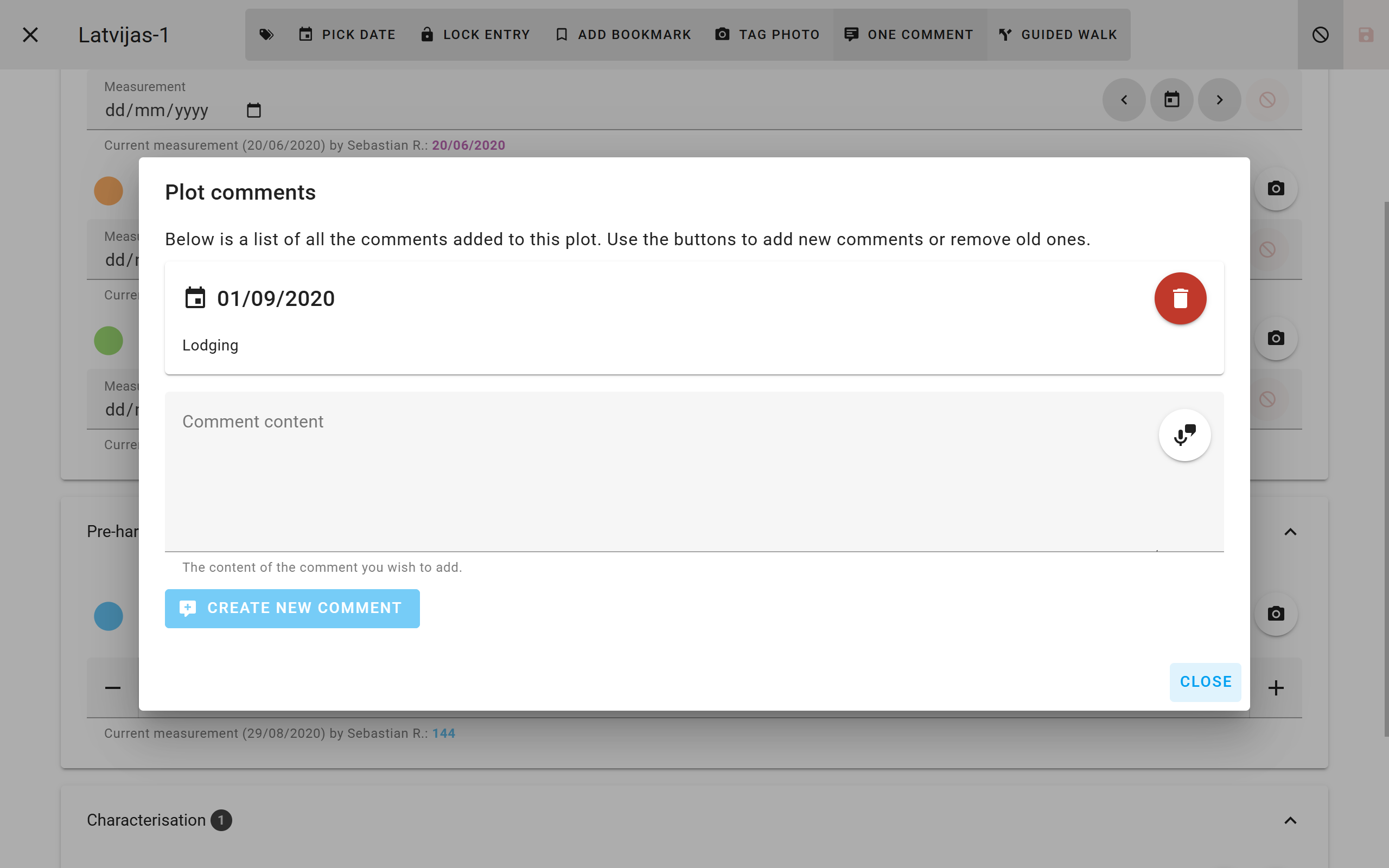 Comments for a specific plot