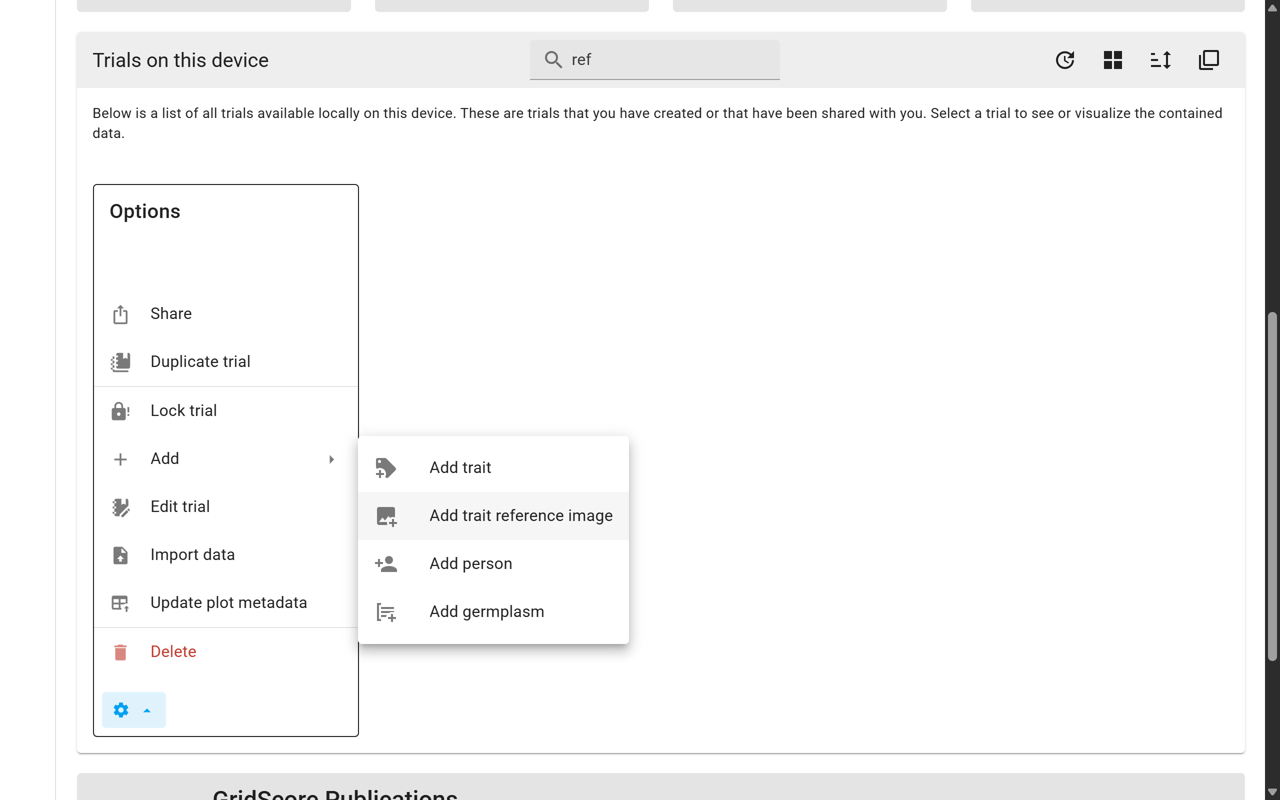Add reference image to trial