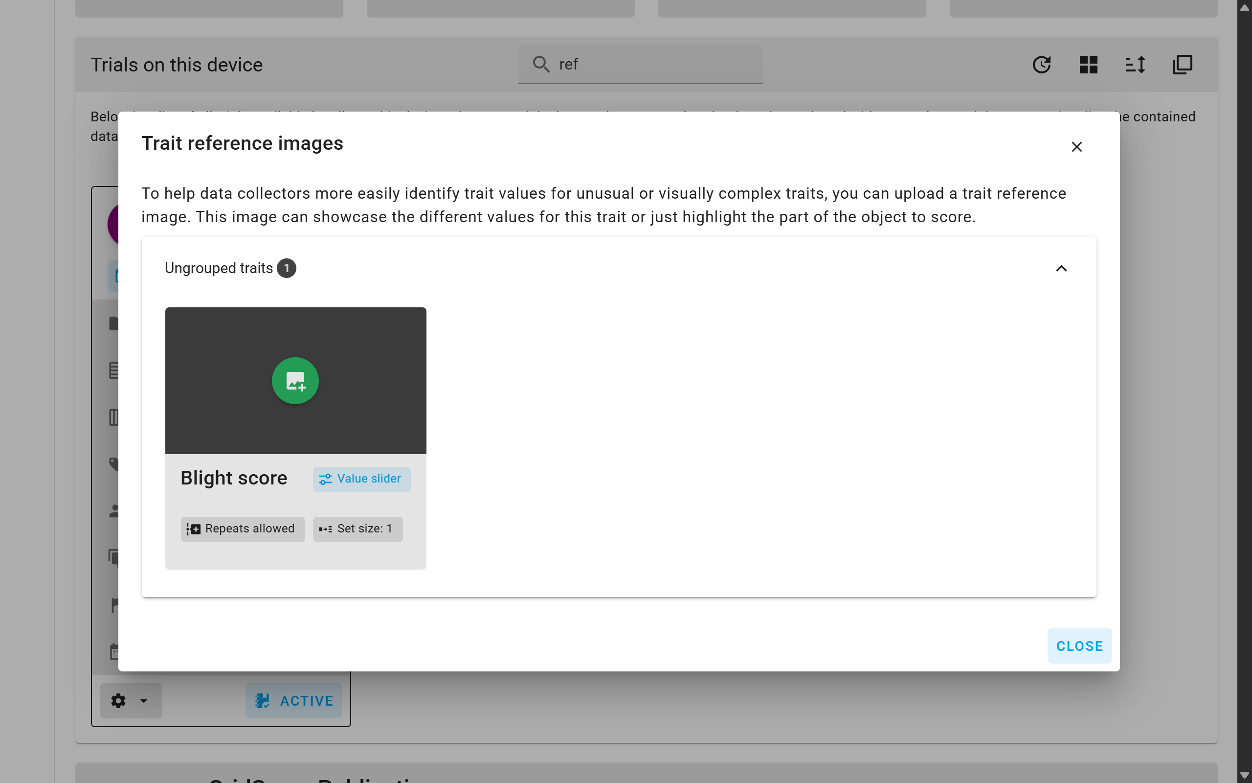 Add reference image to trial